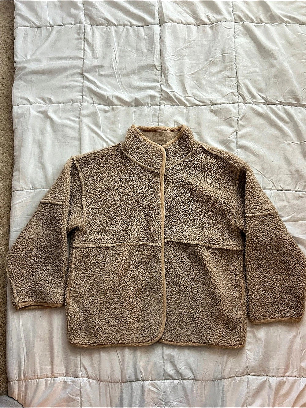 LUSH Teddy Fleece Jacket in Brown Size Medium Like New
